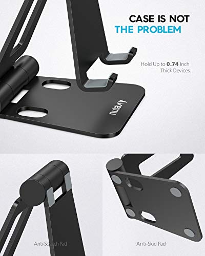 Nulaxy Foldable Tablet Phone Stand Compatible with Nintendo Switch Desk Holder for iPad Air Pro iPhone Xs/XR/XS Max/X 8 7 6 Plus, Samsung Galaxy Tab, Android Phones, Tablets E-Readers, Black - Image 8