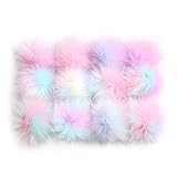 CIHANG 12PCS kunstfellbommel 10-12cm Kunstfell Bommel Pelzbommel Fellbommel Pompon Mützen Anhänger (Multicolor)