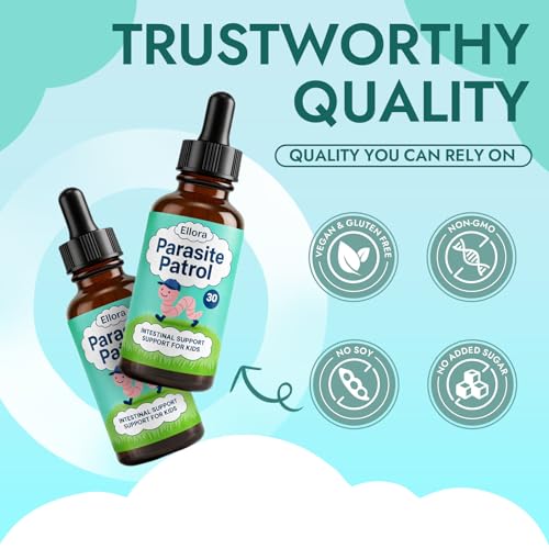 Image of Ellora Gut Cleanse Drops, Herbal Digestive Wellness Liquid Formula, 1 Fl Oz | Made with black walnut hull, wormwood, clove and pumpkin seed extract for a simple daily botanical supplement routine.
