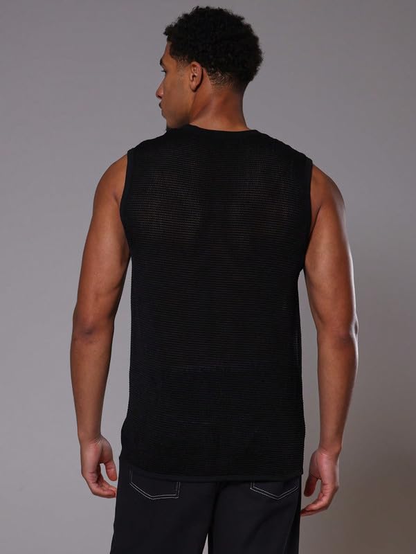 Image of Imsa Moda Mens Waffle Tank Tops Sleeveless Round Neck Polycotton Vest,Sando & T-Shirt for Gym, Running and Outdoor