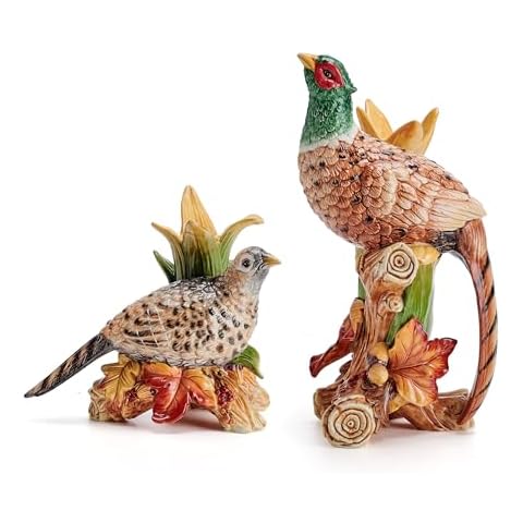 Fitz and Floyd Autumn Pheasant Candleholders Set Cover