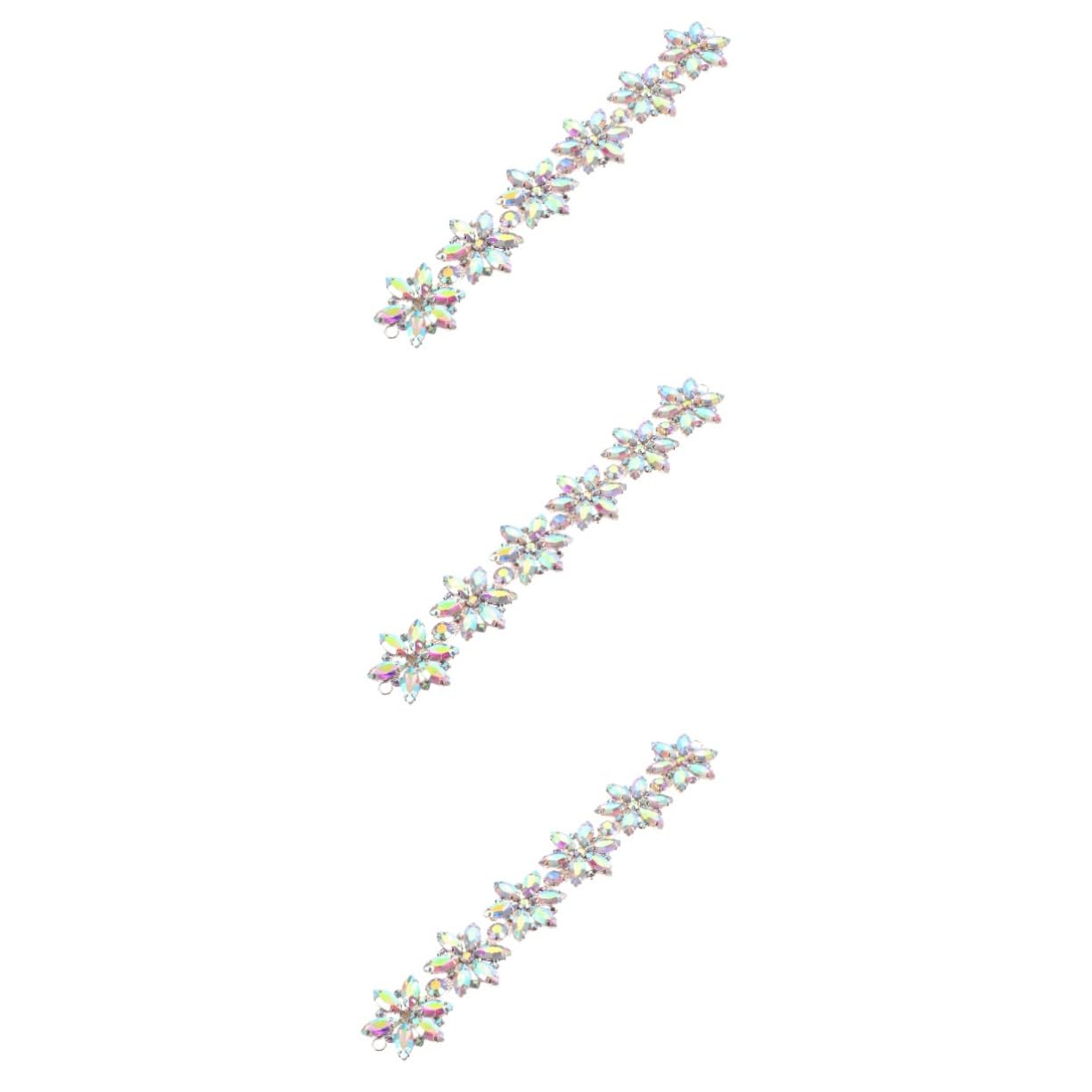 STOBOK 3 Stücke Strass Applikation Hochzeit Schärpe Gürtel Applikation Floral Design Patch Für Brautkleid