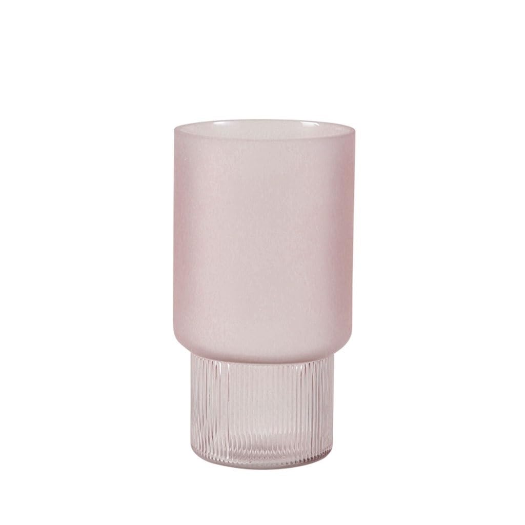 Vase en verre dépoli rose pêche pour décoration de table salon moderne