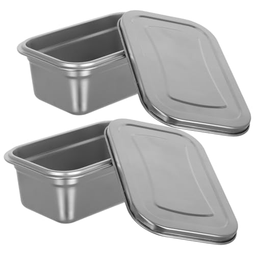 MAGICLULU 2Pcs Reusable Stainless Steel Ice Cream Storage Containers with