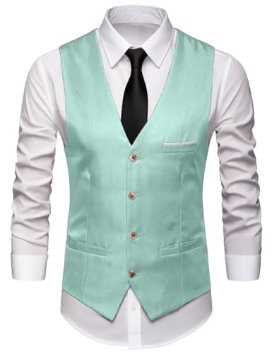 Mens Suit Vest Formal Slim Fit Dress Suit Vests Lightweight Men's Waistcoat for Wedding Party Business