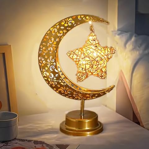 HFHungkeong Ramadan Moon Table Lamp Battery Operated Cover