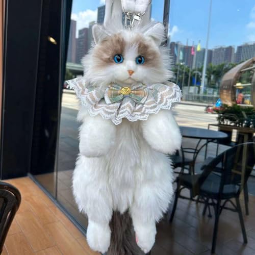 Image of Wise Guys Cat Shape Backpack Bag for Kids Girls with Sound, Realistic Cat Bag, Soft Plush Animal bag (Random Color)