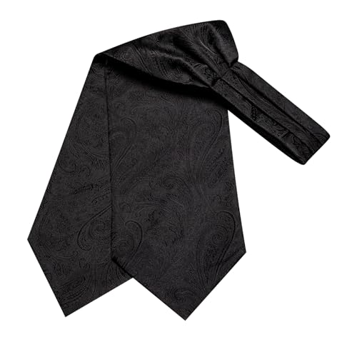 Image of Dubulle Paisley Floral Ascot for Men Self Tie Mens Cravat and Pocket Square Cufflinks Wedding