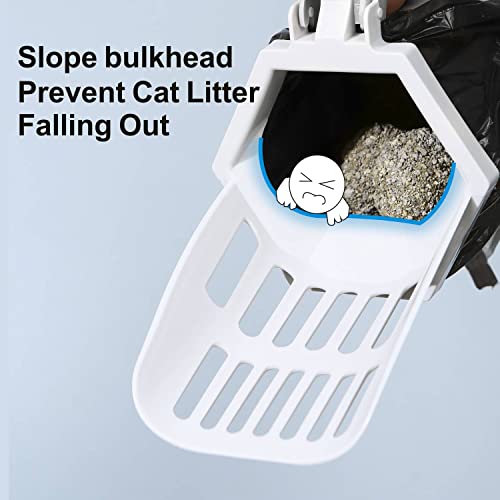 Hooyeatlin 3-In-1 Cat Litter Scoop With Holdor - Small Portable Integrated Cat Litter Scooper With 150 Refill Bags Kitty Litter Scoop Shovel For 1~2 Cats Or Kitten (Gray) #TOP3
