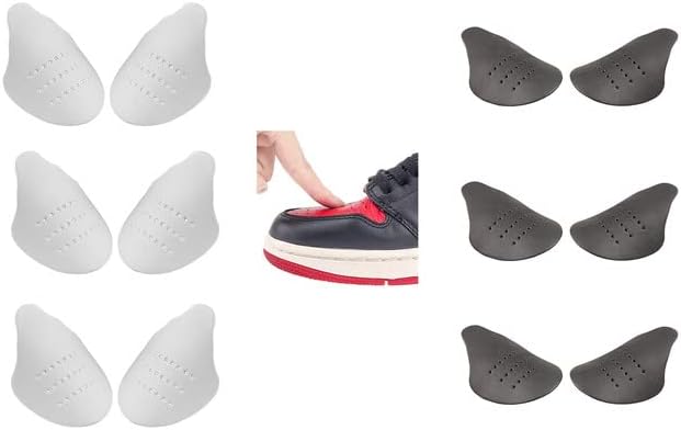 Shoe Creases Protector for Any shoe,6 Pairs Shoe Anti Creases Guard to Prevent Sneaker Creases（3black/3white）