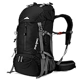 Loowoko Wanderrucksack 50L mit Regenschutz, Camping Rucksack Trekking Tasche für Outdoor, Männer & Frauen