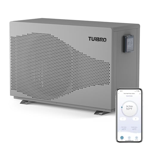 TURBRO 58,000 BTU DC Inverter Swimming Pool Heat Pump, WiFi