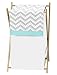 Sweet Jojo Designs Baby/Kids Clothes Laundry Hamper for Turquoise and Gray Chevron Zig Zag Bedding