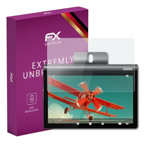 atFoliX Lámina Protectora de plástico Cristal compatible con Lenovo Yoga Smart Tab 10 Película Vidrio, 9H Hybrid-Glass FX Protector Pantalla Vidrio templado de plástico