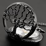 Pocket Watch Hollow Tree of Life Design Roman Numerals Customizable Quartz Pocket Watch with Chain Birthday Gifts - Image 4