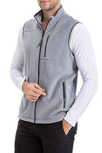 Image of TRAILSIDE SUPPLY CO. Men's Full-Zip Polar Fleece Vest Lightweight Sleeveless Jacket