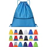 [Spogear] スポギア ナップサック 防水 バッグ ジムバッグ メンズ レディース プールバッグ 大人 スポーツ 袋 体操服入れ 女の子 男の子 黒 (ライトブルー)