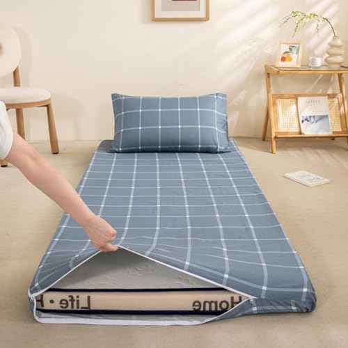 Japoński pokrowiec na materac podłogowy z nadrukiem w rozmiarze queen size, nadaje się do prania, futon z zamkiem błyskawicznym, pyłoszczelna mata ochronna, pokrowiec na poduszkę do spania na kemping