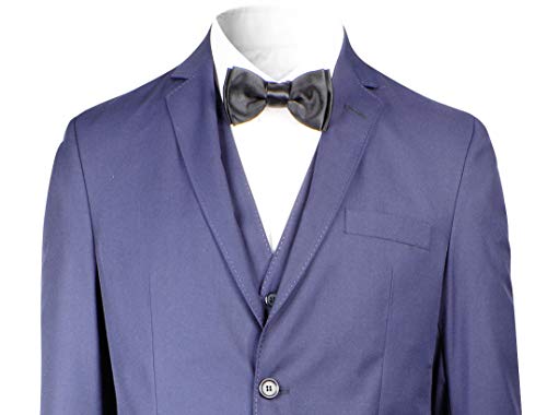 Terno slim masculino 2 botões corte Italiano Azul carbono poliviscose Kit 3 peças, noivo, padrinho,