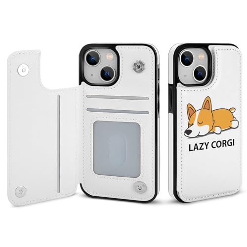 適用 iPhone15Plus用ケース 手帳型 かわいい コーギー いぬ スマホケース カード収納 スタンド機能 アイフォン15Plusケース 耐衝撃 PUレザー カバー 財布型 Case