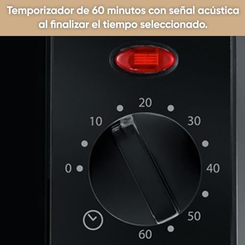 Miniatura 8 de Severin Mini Horno Tostador, Horno Compacto De Sobremesa Con Grill, Horno Pequeño Con Bandeja Y Temporizador De 60 Minutos, 800 W, 9 L, Negro, To 2052