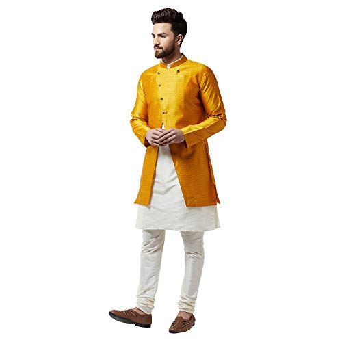 Image of SOJANYA (Since 1958 Men's Silk Blend Kurta Churidaar Pyjama & Jacket Combo