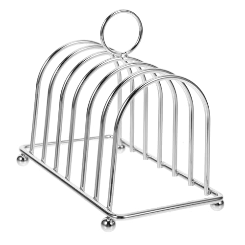 HEALEEP Elegant Toast Holder Small Toast Rack Bread Serving Accessory Rectangle Steel Stand Bread Slices Stand Kitchen Supply