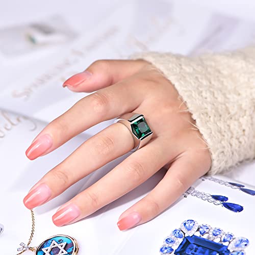 Atta Gems Mens Gifts Dad Gifts Birthday Gifts For Men From Daughter Valentine Gifts For Men Emerald 4.3 Carats Mens Rings #TOP5