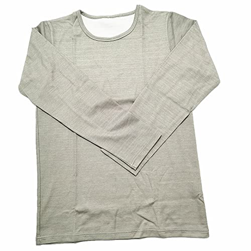 Amradield Faraday Pure Silver Fiber Cotton Close Fitting Long Top Influence Signal from 4G Bluetooth WiFi Conductive Silver Fiber Protect Body Healthy Faraday Clothing Long Sleeve Underwear Unisex 3XL