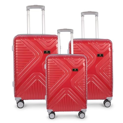 Image of Small Cabin Suitcase Red Polypropylene 54 cm with 8-Wheel Spinner and Secure Number Lock