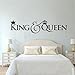 XIAOHUKK Testiera fai da te vinile adesivo murale re e regina corona decorazione della parete adesivo decorazioni per la casa camera da letto arte decalcomania coppia regalo