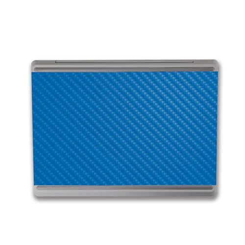 Image of MightySkins Carbon Fiber Skin Compatible with Microsoft Surface Laptop Go 3 (2023) Full Wrap Kit - Solid Blue | Protective, Durable Textured Carbon Fiber Finish | Made in The USA