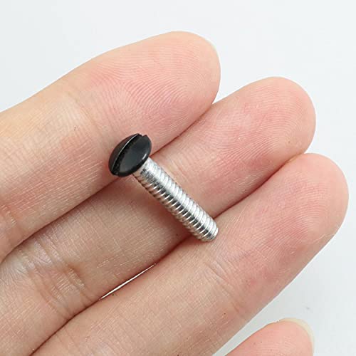 BAIRONG 120pc Wall Plate Screws #6-32 Thread Black Screws for Wall Light Switch Panels 4 Lengths (30pc 3/8 Inch + 9/16 Inch + 3/4 Inch + 1 Inch)