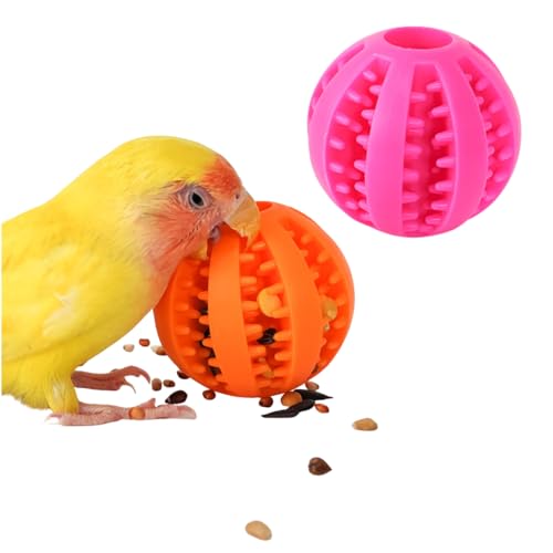 2PCS Parrot Foraging Ball Toy Puzzle, Bird Treat Ball for Teething, Small Animals Slow Feeder, Food Hide Treat Dispensing Snuffle Game Interactive Toy for Parakeets, Lovebirds, Conures, Random Color - image 8