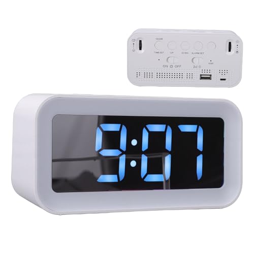 Reloj dual digital LED Cocoarm con alarmas dobles y volumen ajustable para mesita de noche 3