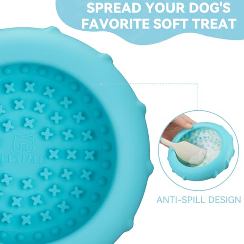 Image of Dog Lick Bowl, Bestalk Wobbly Freeze Bowl Enrichment Feeder for Dogs, Anxiety Relief Lick Mat Puzzle Toy for Distraction, BPA Free Silicone, Dishwasher Safe(Teal,L)
