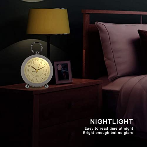 Tisaika Silent Alarm Clock Non Ticking Bedside Clocks Battery Operated Table Clocks for Bedroom Easy to Read Set Night Light Function Simple Stylish Little Clock for Home Office - Image 4