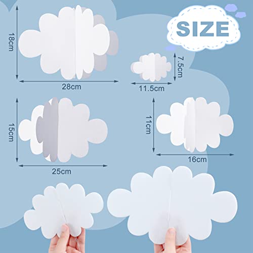 8 Pcs 3D Cloud Decorations Hanging Clouds For Ceiling Cloud Party Decorations Felt Fake Cloud Ornaments Classroom Decor Cloud Props For Art Wedding Nursery Children Room (White) #TOP2