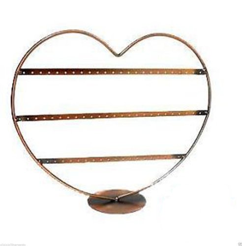 GiL SHOPPING ON LINE ESPOSITORE PER ORECCHINI CUORE IN RAME PORTATA ORECCHINI BRONZO