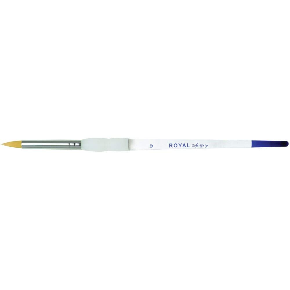 Omnia Blue,Gold,Silver Royal Brush Soft Grip Gold Taklon Artist's Short Round Sg225-8 Paintbrush