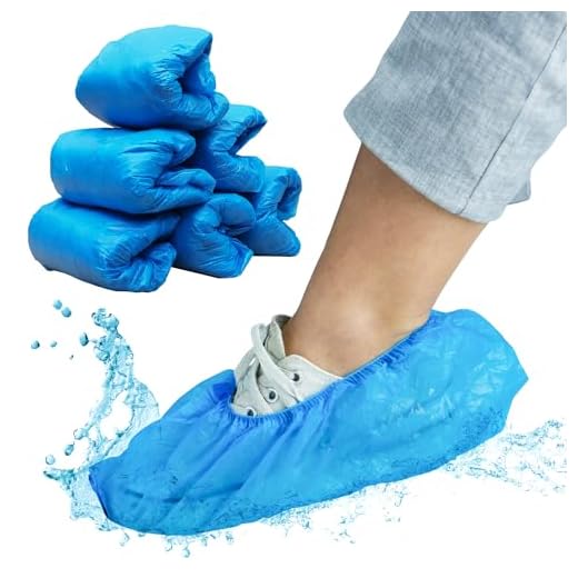 ARNOMED 100x Calzas Desechables Pies [IMPERMEABLE], Cubrezapatos Desechables sin látex, Cubre zapatos desechable, Talla única, antiagua y polvo, Patucos Desechables fuertes 3g CPE