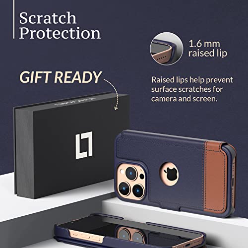 Lupa Legacy Iphone 14 Pro Max Case Wallet For Women And Men, Case With Card Holder [Slim & Protective] For Apple 14 Pro Max (6.7”), Vegan Leather I-Phone Cover, Blue & Brown, Desert Sky #TOP3