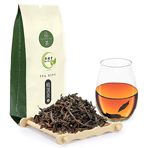 Yan Hou Tang Chinese Grey Tea Loose Leaf Organic Da Hong Pao Oolong Wuyi Rock Classic - 100g Ripe Cinnamon Big Red Robe Black Tea for Skin Health