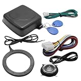 MDEOOSKY 12V Car Alarm System with RFID Keyless Entry & Push Start Button Kit, Engine Start Stop Ignition Switch for Vehicle Anti-Theft Security