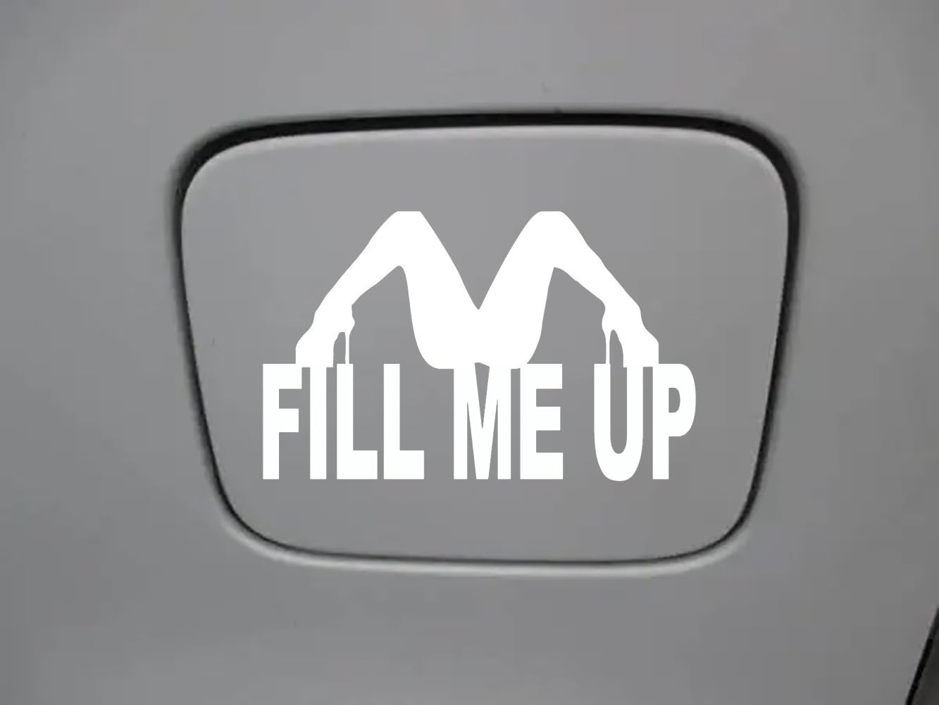 XTRAYXRAY Fill Me Up Sticker Car Fuel Tank Cap Decal Funny Window Bumper Decal Sticker Suitable for Cars, Trucks (White)