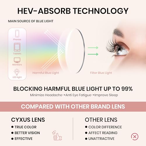Image of Cyxus Blue Light Glasses for Woman, Lightweight Computer Glasses 8169
