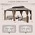 EAGLE PEAK 12x18 Hardtop Gazebo, Galvanized Steel Double Roof with Aluminum Frame, Outdoor Pavilion with Netting and Curtains for Patio, Deck, Lawn and Garden, Dark Brown/Tan