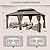 EAGLE PEAK 12x18 Hardtop Gazebo, Galvanized Steel Double Roof with Aluminum Frame, Outdoor Pavilion with Netting and Curtains for Patio, Deck, Lawn and Garden, Dark Brown/Tan