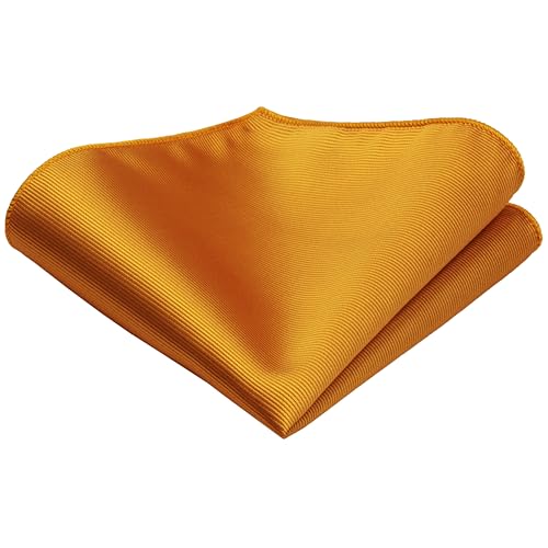 Image of GUSLESON 3.15 inch（8cm） Solid Color Necktie and Pocket Square Cufflinks Sets For Men + Gift Box