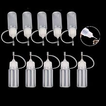 Okdeals 10pcs Needle Tip Glue Bottle, 10ml Precision Tip Applicator Bottle for Small Gluing Projects, Acrylic Painting DIY Quilling Tool, Scrapbooking Paper Craft Tool